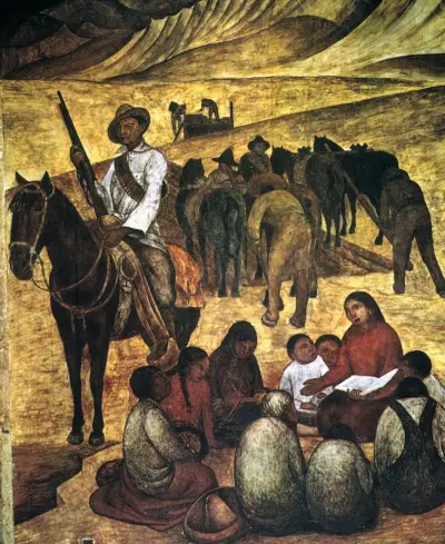 The Rural Schoolteacher (Painting) Diego Rivera